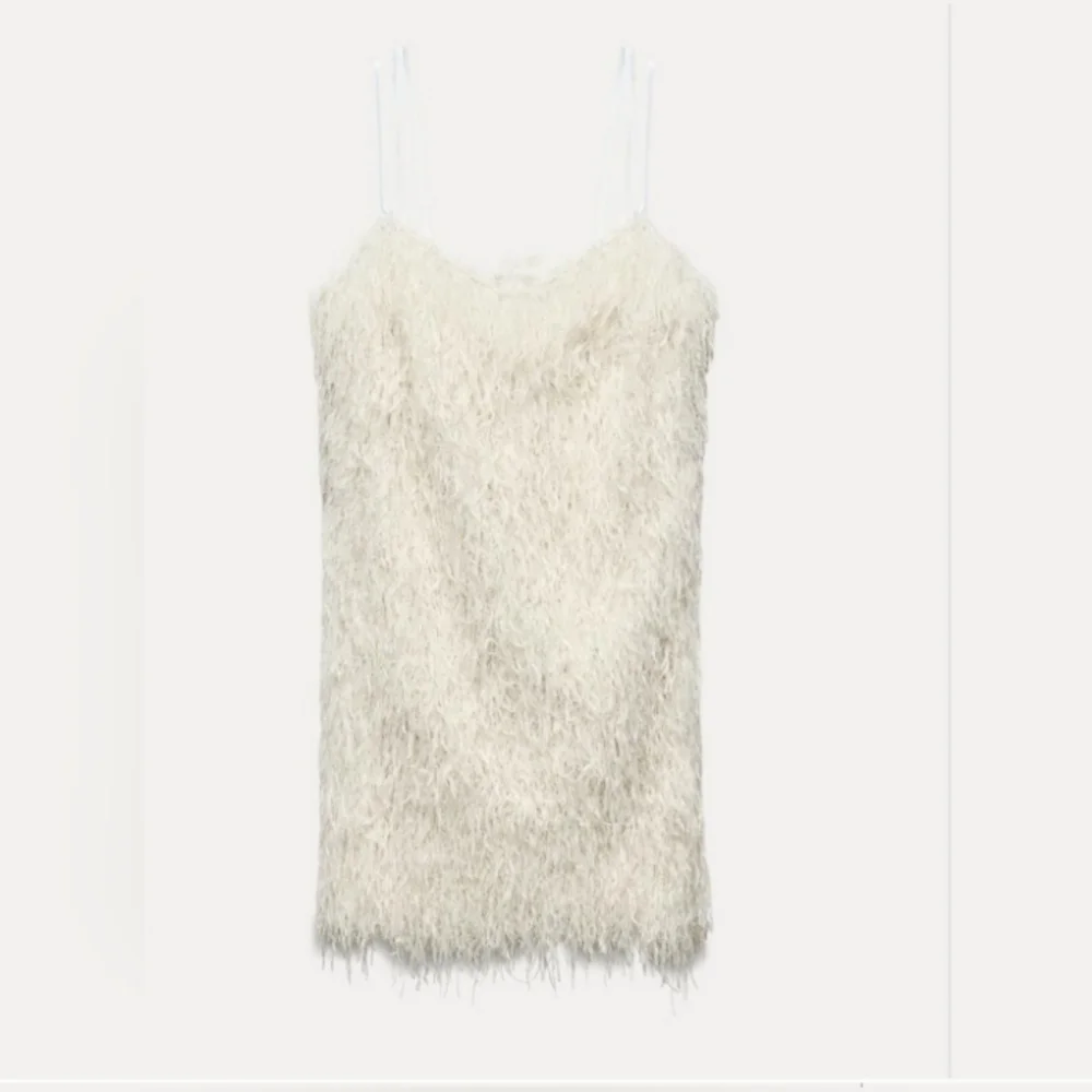 Zara Fringed Mini Dress With Metallic Threads - Picture 4 of 5